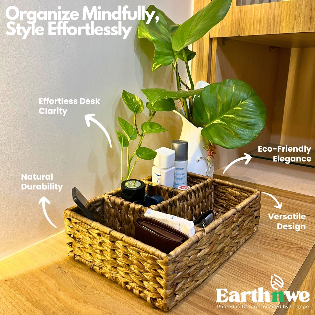 Water hyacinth organizer for desk storage