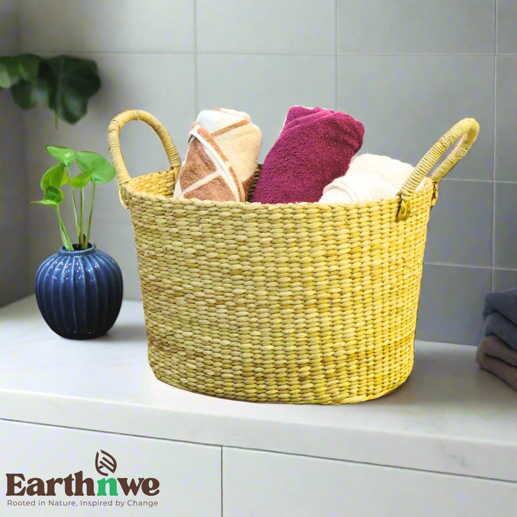 Laundry basket with handles kauna grass