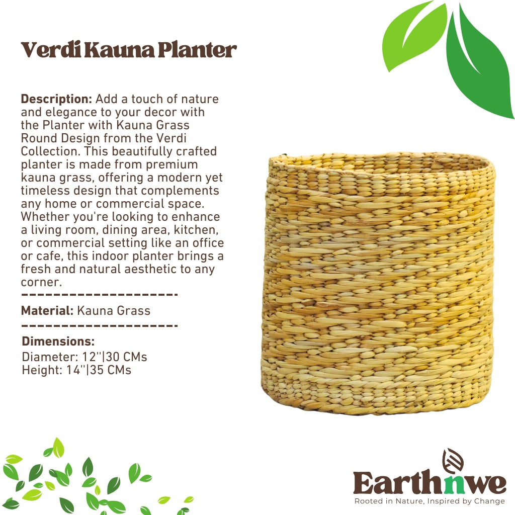 Kauna grass planter with round design