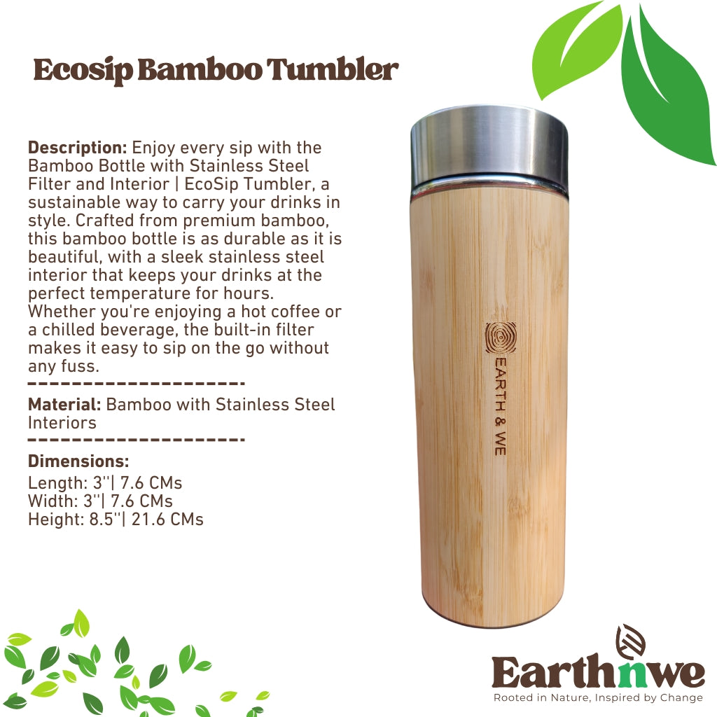 Bamboo bottle with stainless steel interior