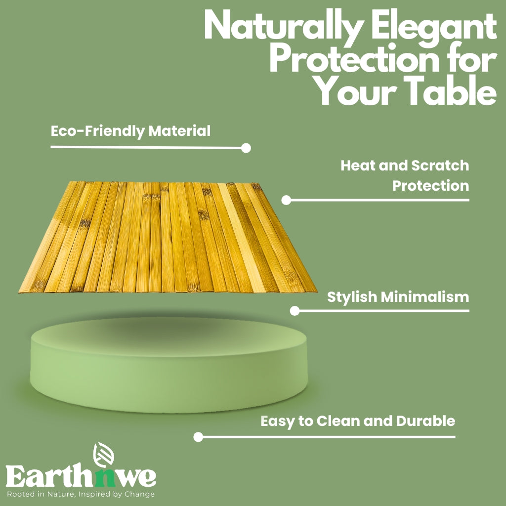 Foldable bamboo table mat set for dining