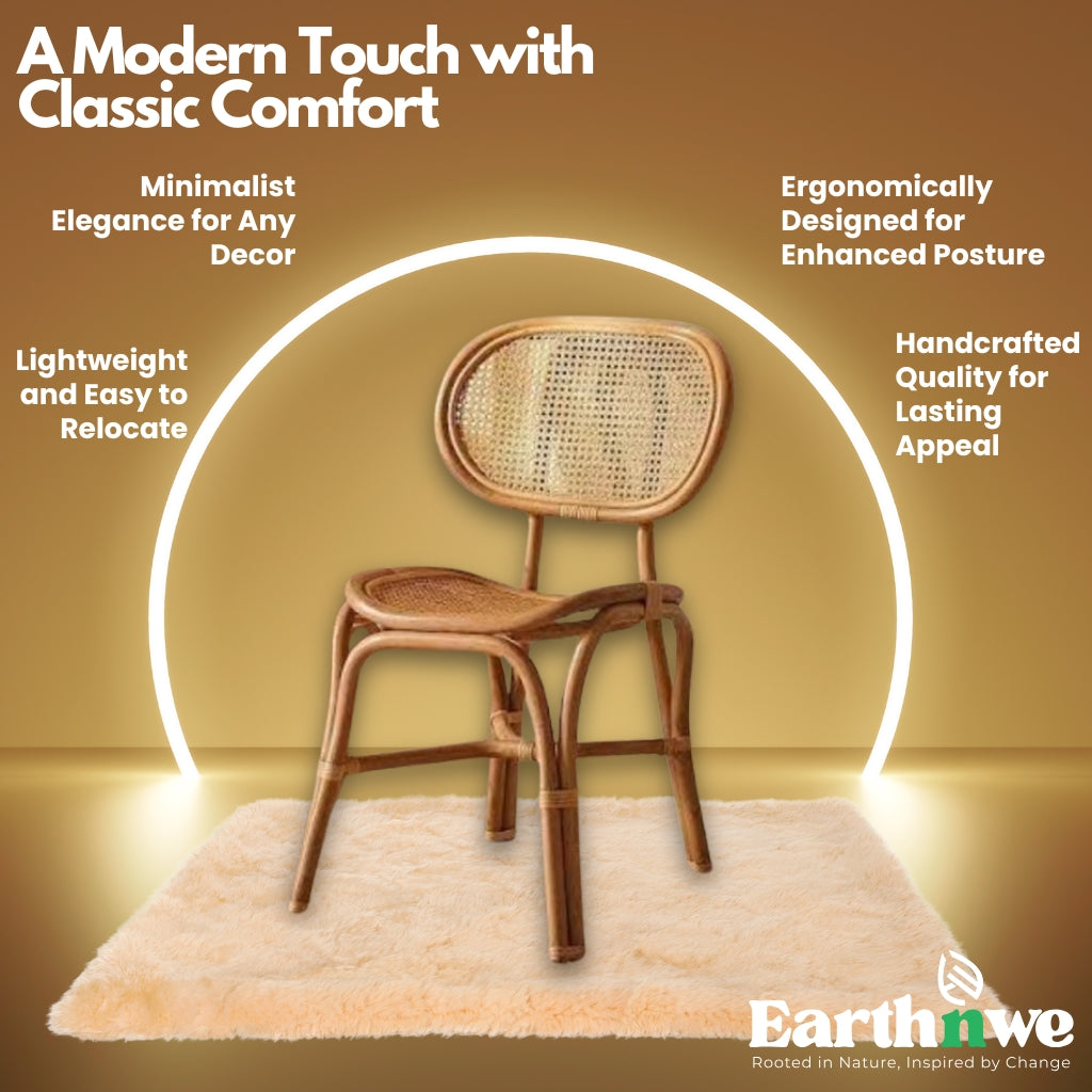 Rattan chair with modern woven design for indoor use