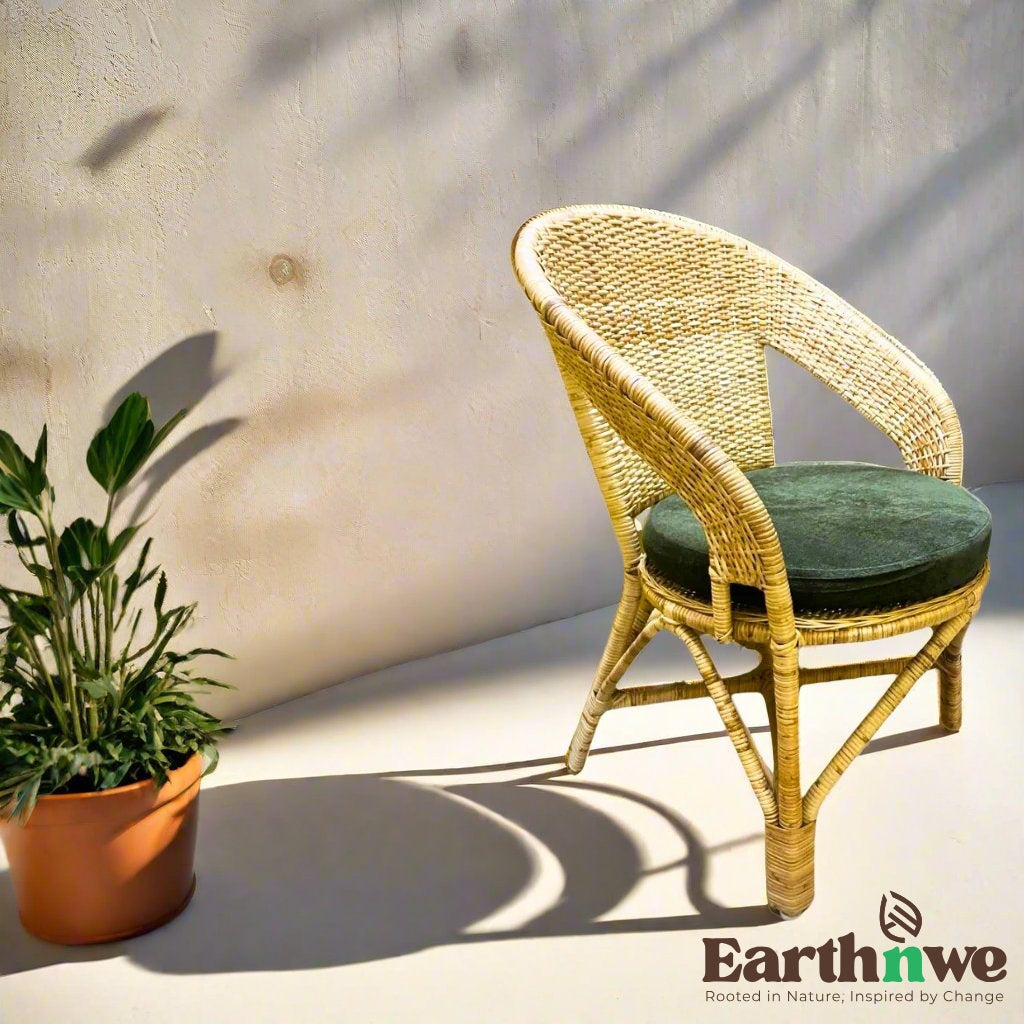 Natural rattan balcony chair for outdoor spaces