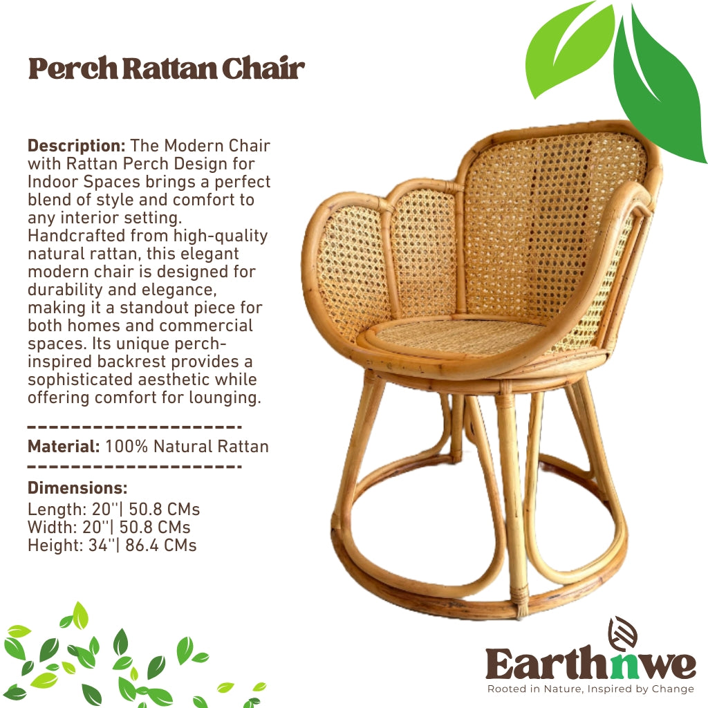 Modern chair with rattan perch design